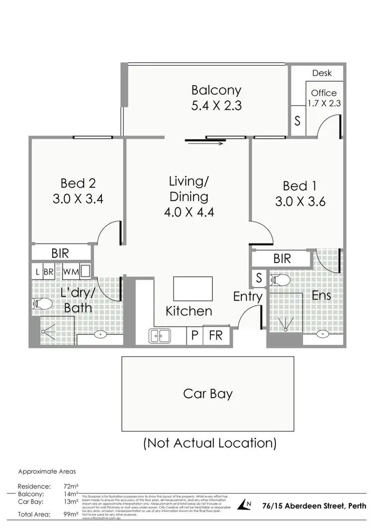 Floorplan of Homely apartment listing, 76/15 Aberdeen Street, Perth WA 6000