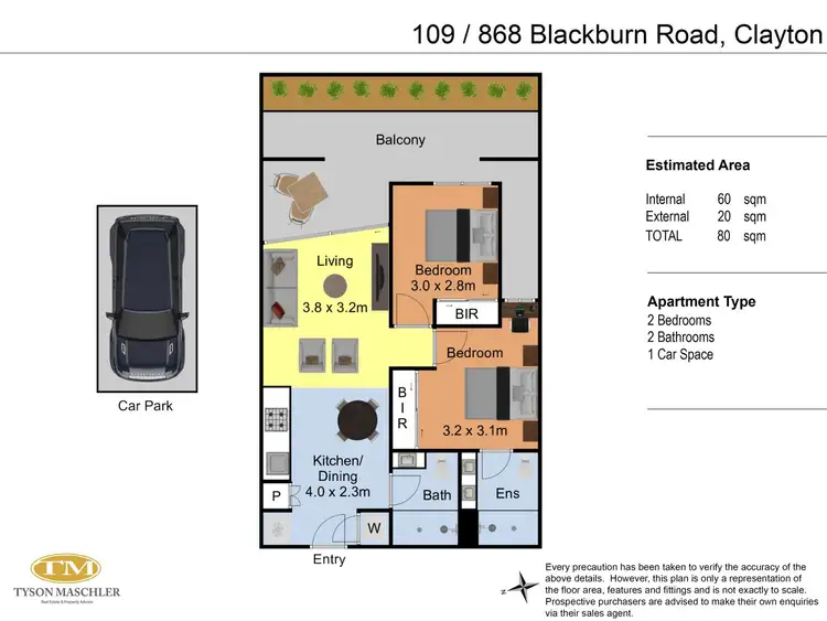 Floorplan of Homely apartment listing, 109/868 Blackburn Road Clayton, Clayton VIC 3168