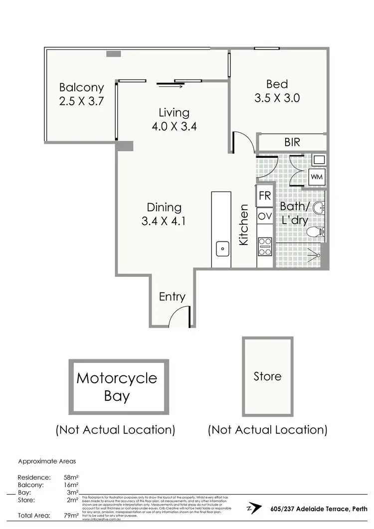 Floorplan of Homely apartment listing, 605/237 Adelaide Terrace, Perth WA 6000