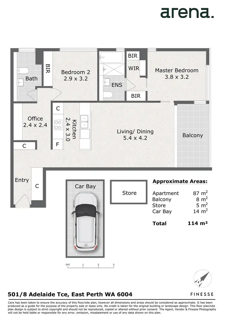 Floorplan of Homely apartment listing, 501/8 Adelaide Terrace, East Perth WA 6004