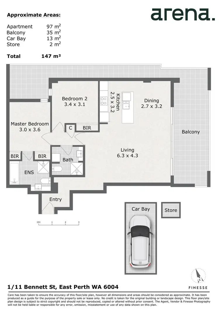 Floorplan of Homely apartment listing, 1/11 Bennett Street, East Perth WA 6004