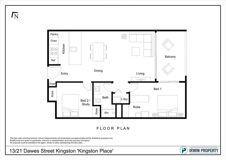Floorplan of Homely apartment listing, 13/21 Dawes Street, Kingston ACT 2604