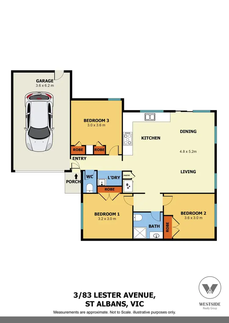Floorplan of Homely townhouse listing, 3/83 Lester Avenue, St Albans VIC 3021