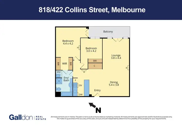 Floorplan of Homely apartment listing, 818/422 Collins Street, Melbourne VIC 3000