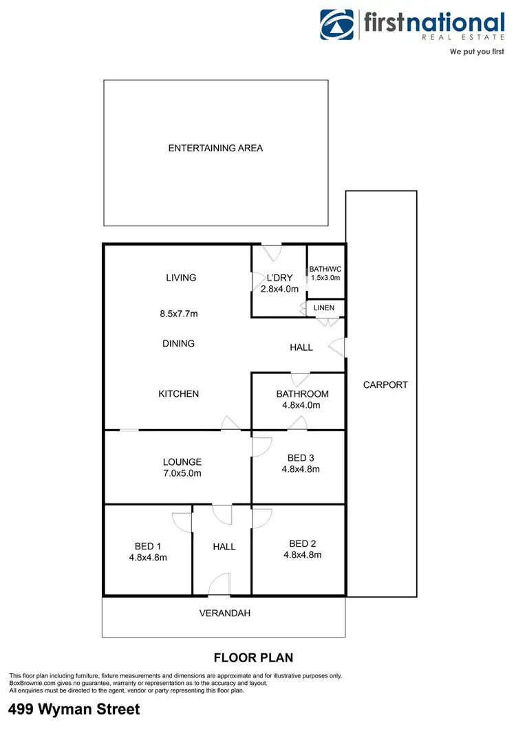 Floorplan of Homely house listing, 499 Wyman Street, Broken Hill NSW 2880