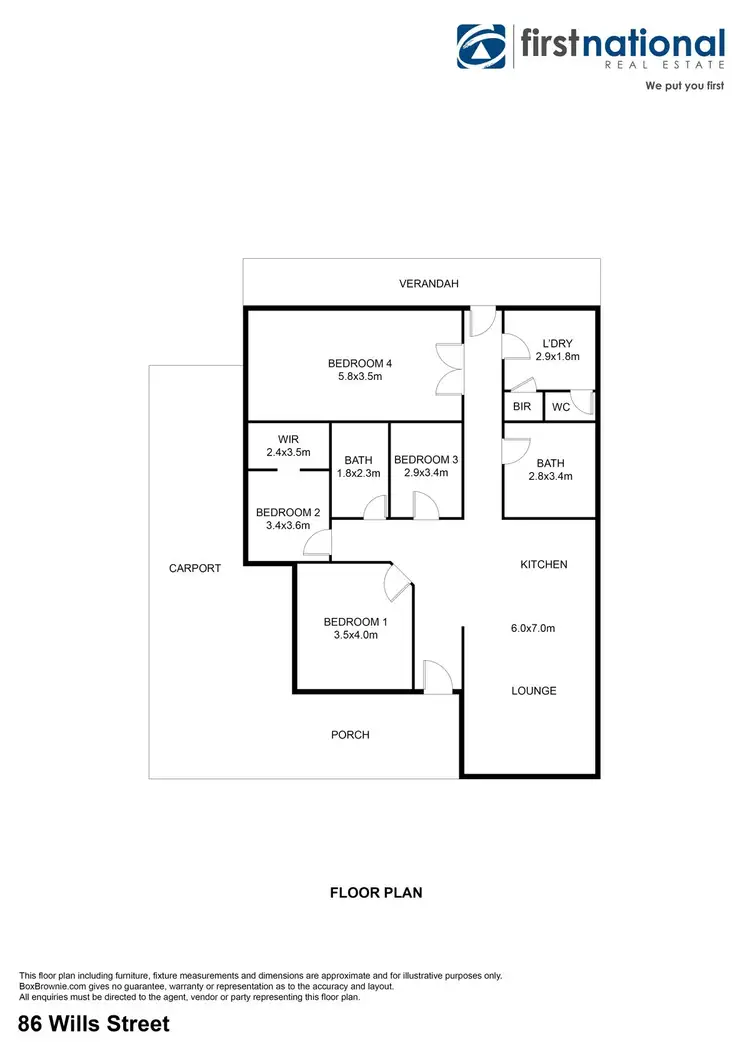 Floorplan of Homely house listing, 86 Wills Street, Broken Hill NSW 2880
