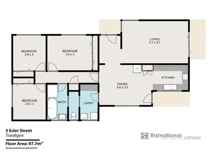 Floorplan of Homely house listing, 5 Esler Street, Traralgon VIC 3844