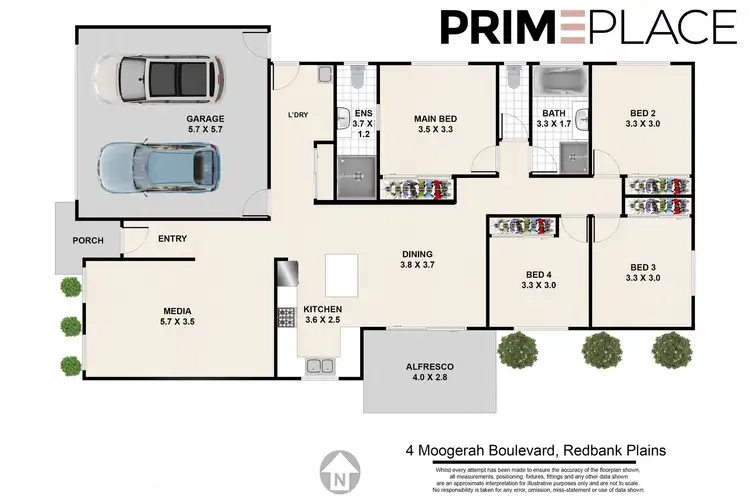 Floorplan of Homely house listing, 4 MOOGERAH BOULEVARD, Redbank Plains QLD 4301
