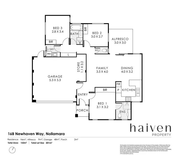 Floorplan of Homely villa listing, 16B Newhaven Way, Nollamara WA 6061