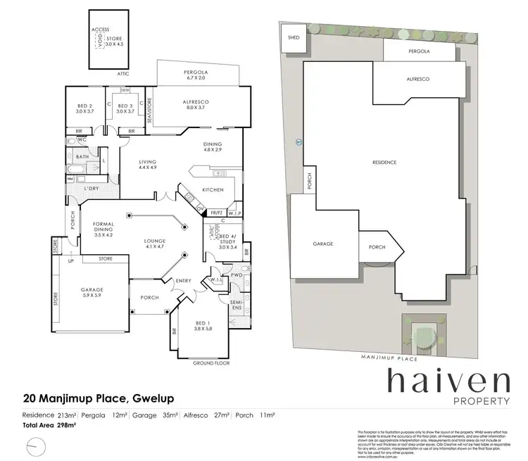 Floorplan of Homely house listing, 20 Manjimup Place, Gwelup WA 6018