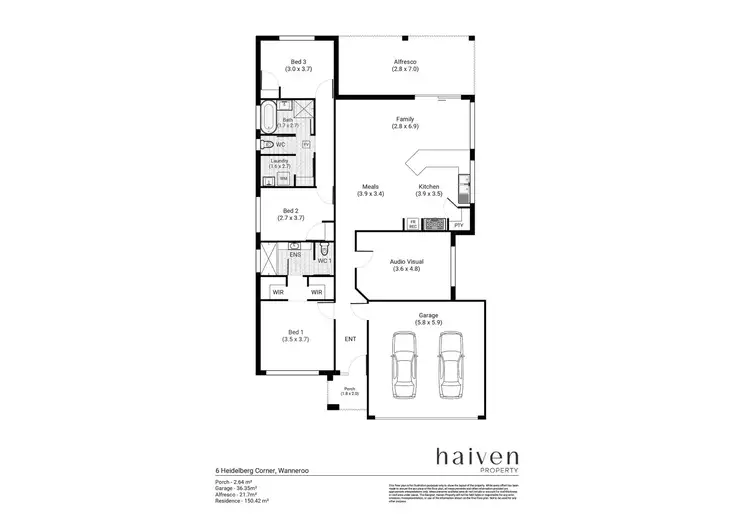 Floorplan of Homely house listing, 6 Heidelberg Corner, Wanneroo WA 6065