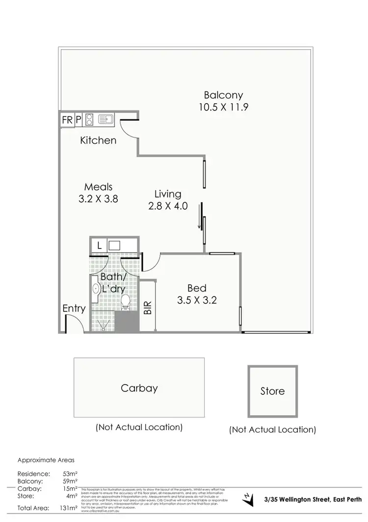 Floorplan of Homely apartment listing, 3/35 Wellington Street, East Perth WA 6004