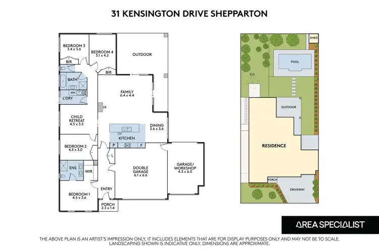 Floorplan of Homely house listing, 31 Kensington Drive, Shepparton VIC 3630