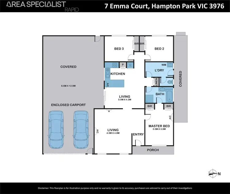 Floorplan of Homely house listing, 7 Emma Court, Hampton Park VIC 3976