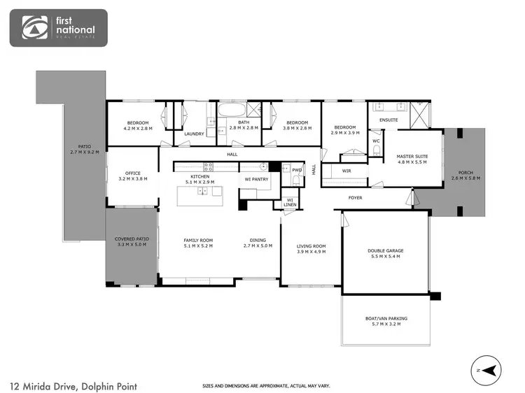Floorplan of Homely house listing, 12 Mirida Drive, Dolphin Point NSW 2539