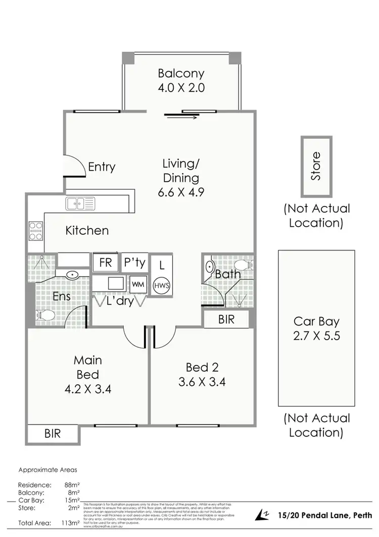 Floorplan of Homely apartment listing, 15/20 Pendal Lane, Perth WA 6000