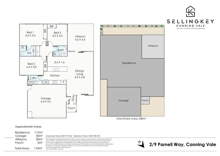 Floorplan of Homely villa listing, 2/9 Parnell Way, Canning Vale WA 6155