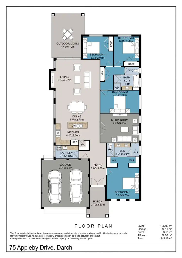Floorplan of Homely house listing, 75 Appleby Drive, Darch WA 6065