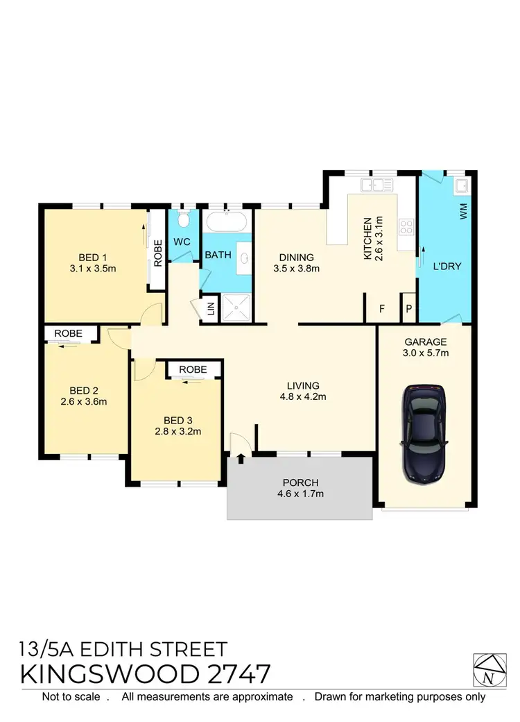 Floorplan of Homely villa listing, 13/5A Edith Street, Kingswood NSW 2747