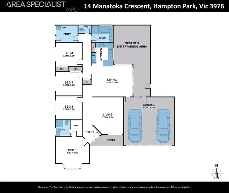Floorplan of Homely house listing, 14 Manatoka Crescent, Hampton Park VIC 3976