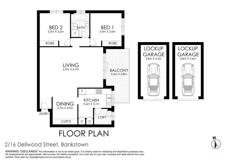 Floorplan of Homely unit listing, 2/16 Dellwood Street, Bankstown NSW 2200