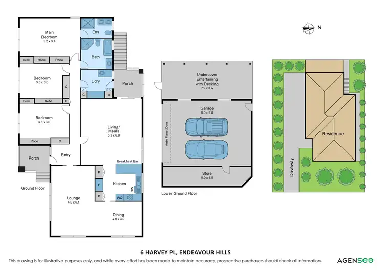 Floorplan of Homely house listing, 6 Harvey Place, Endeavour Hills VIC 3802