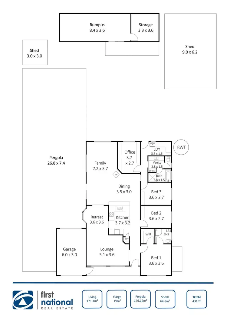Floorplan of Homely house listing, 26 Highview Grove, Moonta Bay SA 5558