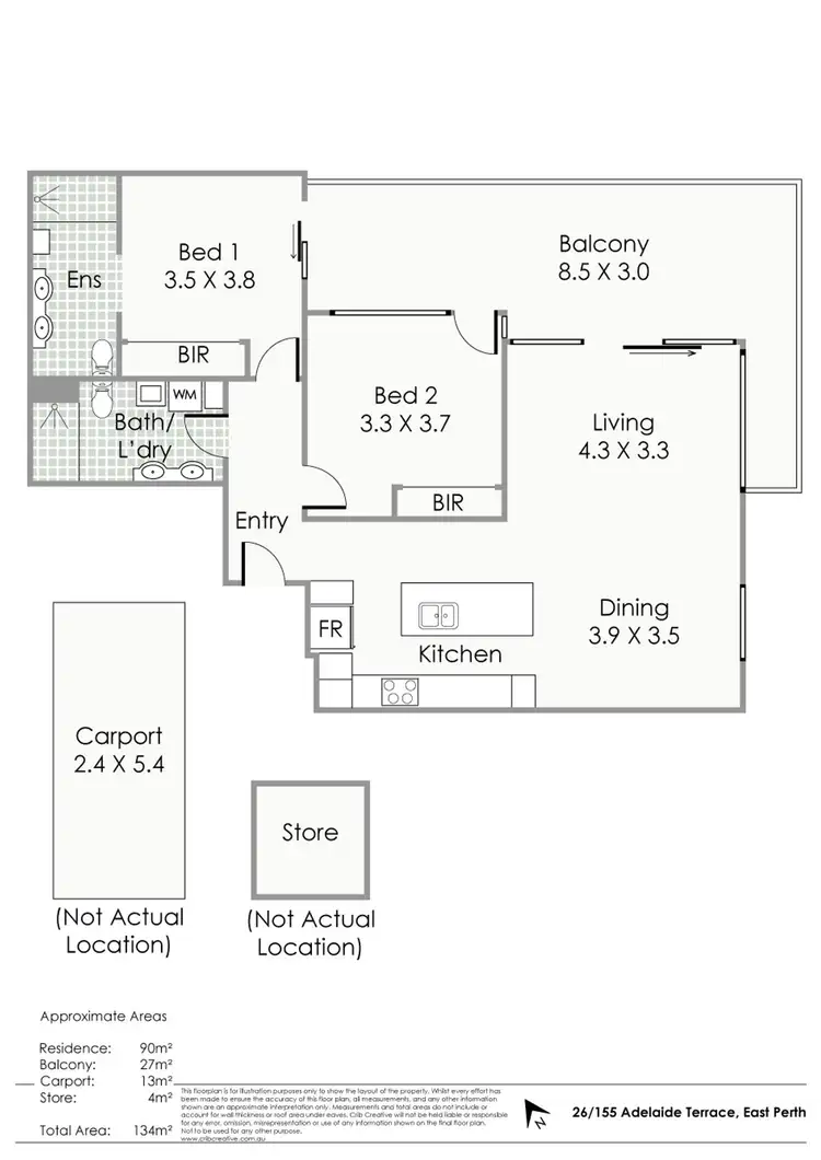 Floorplan of Homely apartment listing, 26/155 Adelaide Terrace, East Perth WA 6004