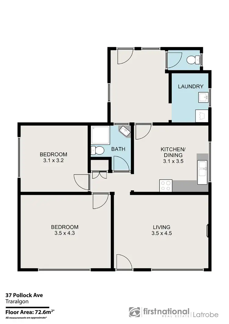 Floorplan of Homely house listing, 37 Pollock Avenue, Traralgon VIC 3844