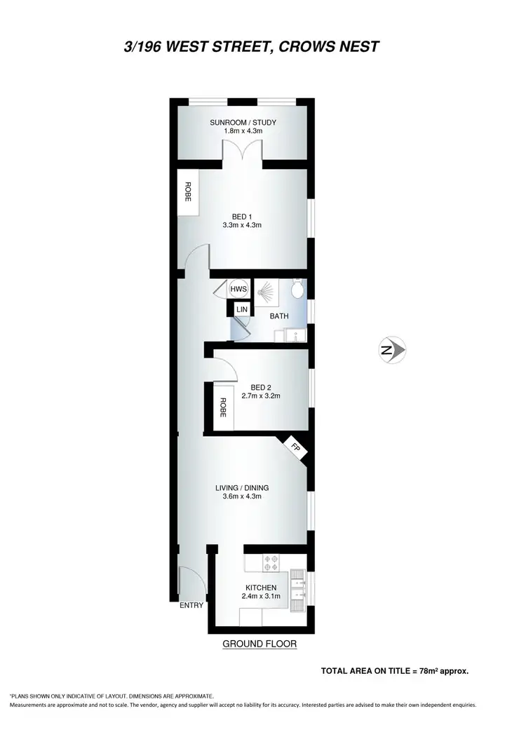 Floorplan of Homely apartment listing, 3/196 West Street, Crows Nest NSW 2065