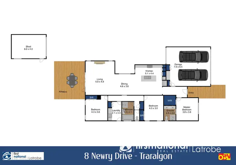 Floorplan of Homely house listing, 8 Newry Drive, Traralgon VIC 3844