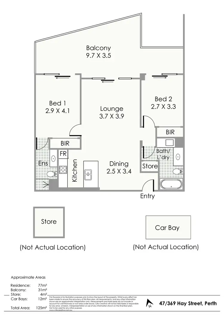 Floorplan of Homely apartment listing, 47/369 Hay Street, Perth WA 6000