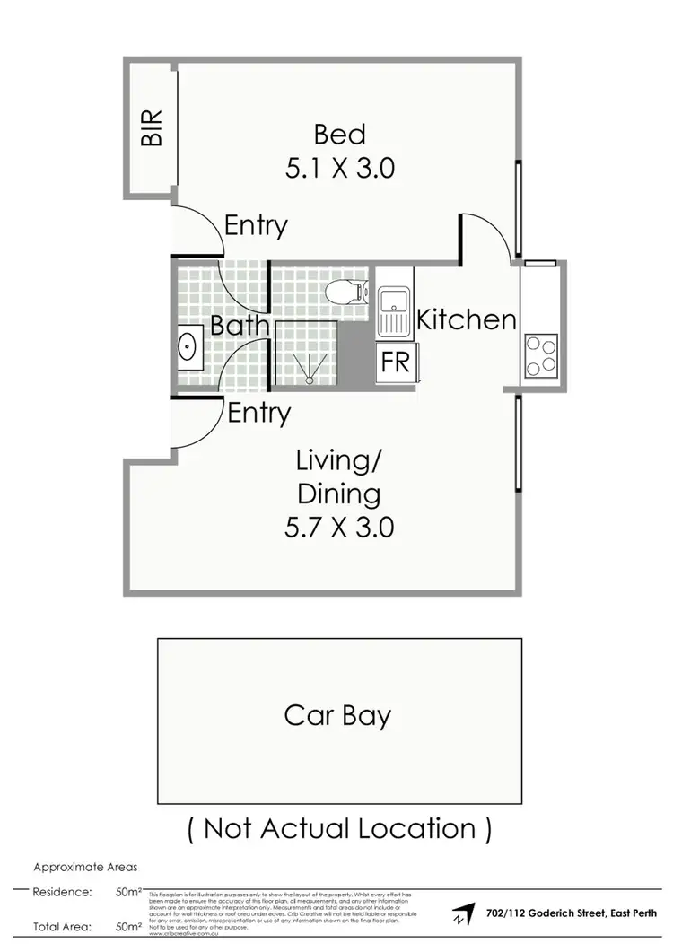 Floorplan of Homely apartment listing, 702/112 Goderich Street, East Perth WA 6004