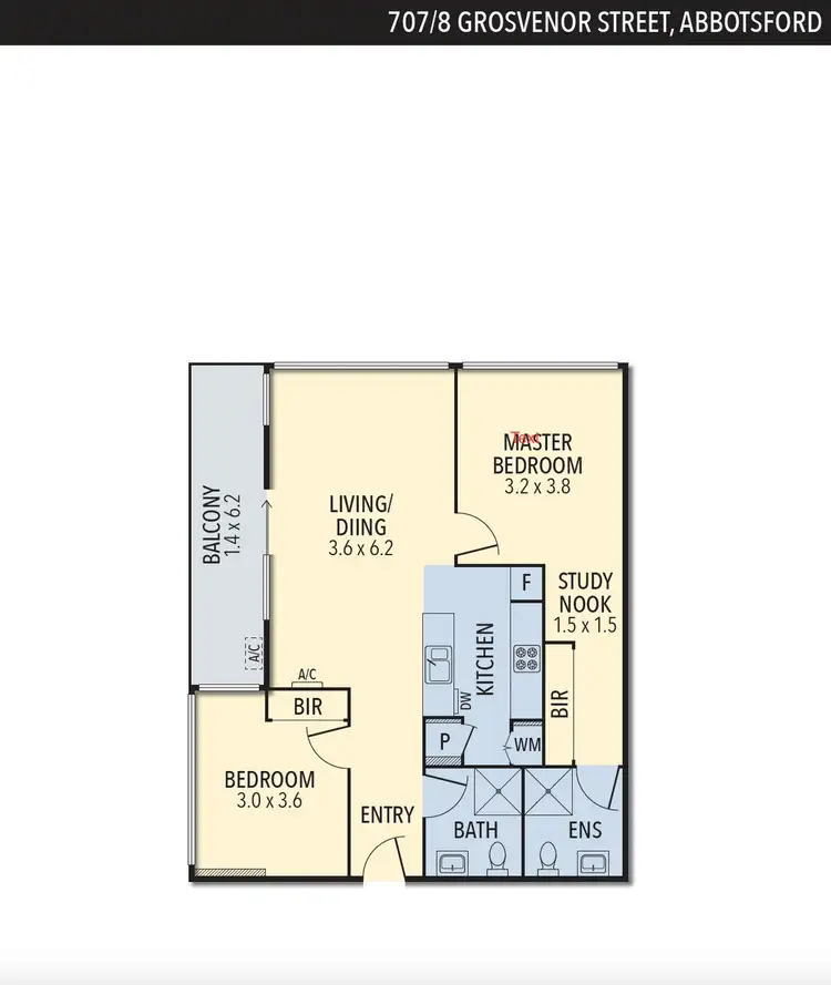 Floorplan of Homely apartment listing, 707/8 Grosvenor Street, Abbotsford VIC 3067