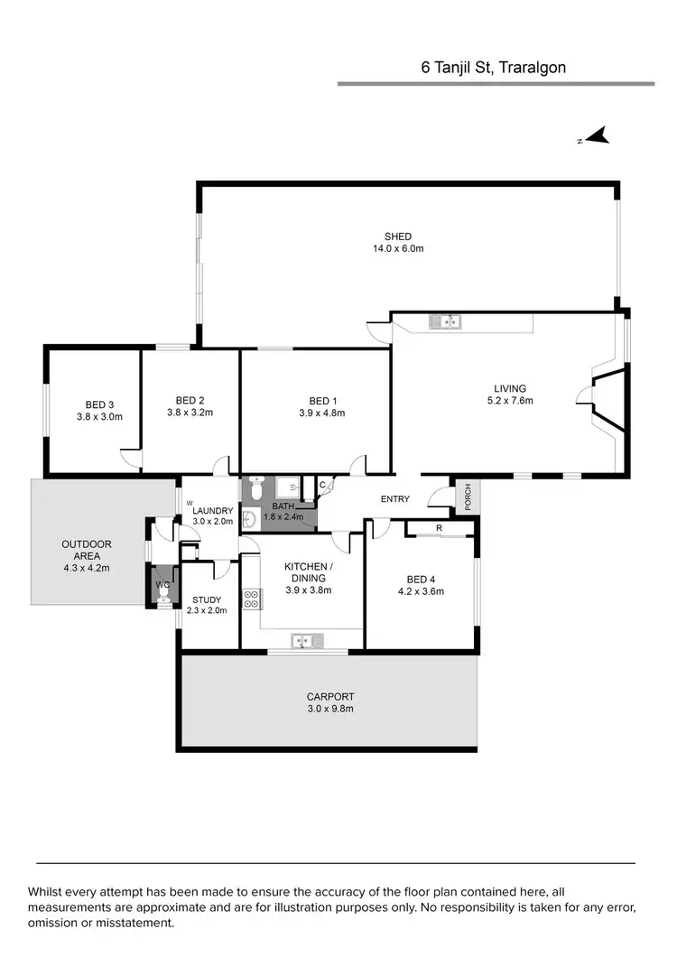 Floorplan of Homely house listing, 6 Tanjil Street, Traralgon VIC 3844