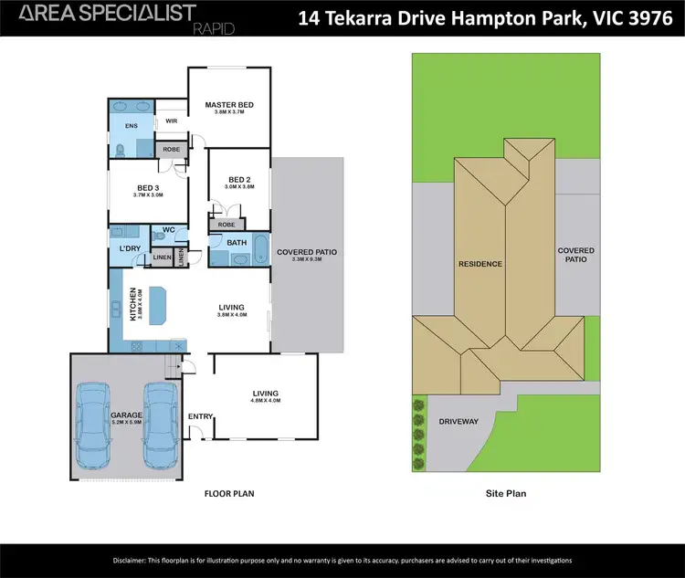 Floorplan of Homely house listing, 14 Tekarra Drive, Hampton Park VIC 3976