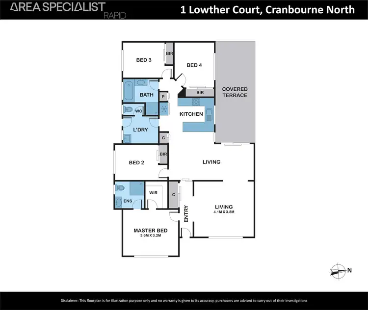 Floorplan of Homely house listing, 1 Lowther Court, Cranbourne North VIC 3977