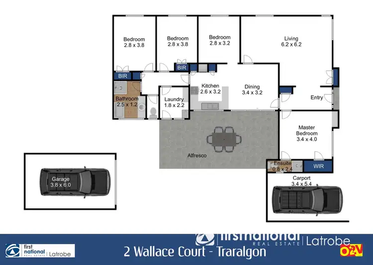 Floorplan of Homely house listing, 2 Wallace Court, Traralgon VIC 3844