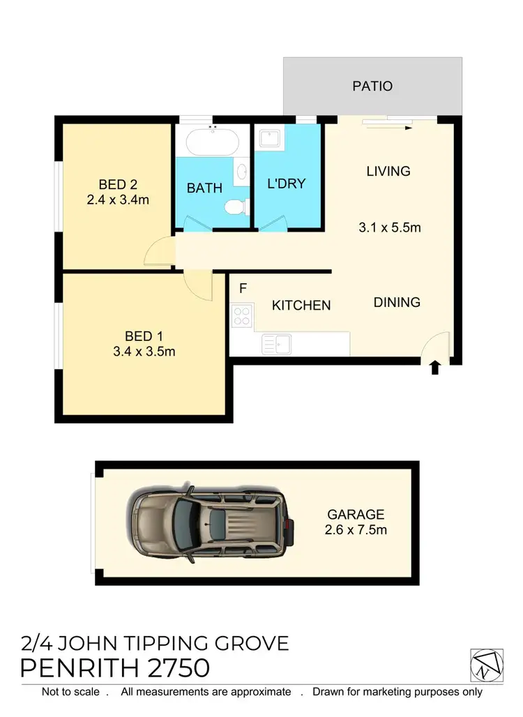 Floorplan of Homely unit listing, 2/4 John Tipping Grove, Penrith NSW 2750