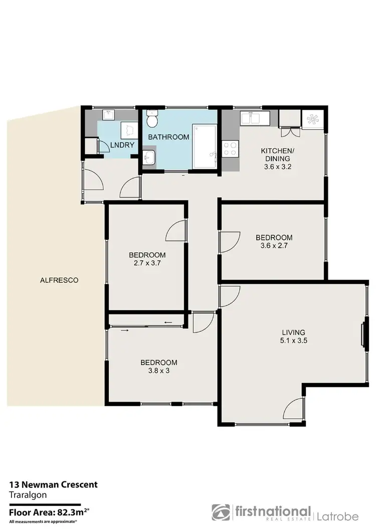 Floorplan of Homely house listing, 13 Newman Crescent, Traralgon VIC 3844