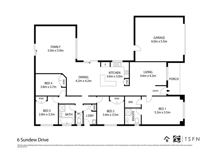 Floorplan of Homely house listing, 6 Sundew Drive, Kangaroo Flat VIC 3555