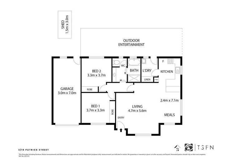 Floorplan of Homely unit listing, 3/19 Patrick Street, East Bendigo VIC 3550