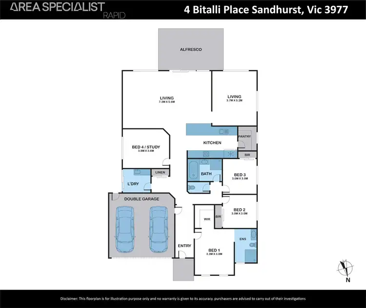 Floorplan of Homely house listing, 4 Bitalli Place, Sandhurst VIC 3977