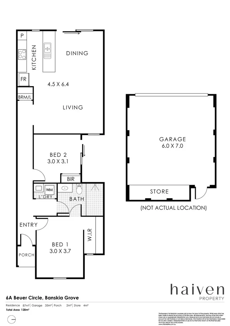 Floorplan of Homely townhouse listing, 6A BAUER CIRCLE, Banksia Grove WA 6031