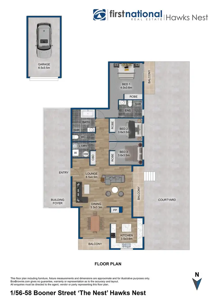 Floorplan of Homely apartment listing, 1/56-58 Booner Street 'The Nest', Hawks Nest NSW 2324
