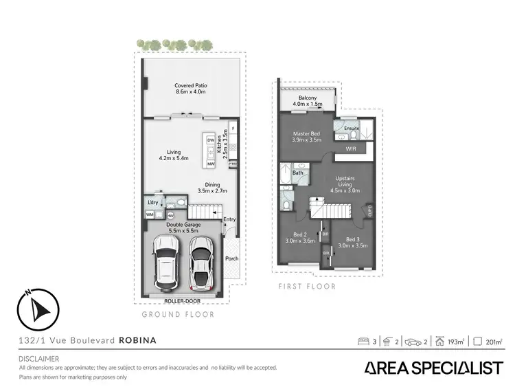 Floorplan of Homely townhouse listing, 132/1 Vue Boulevard, Robina QLD 4226