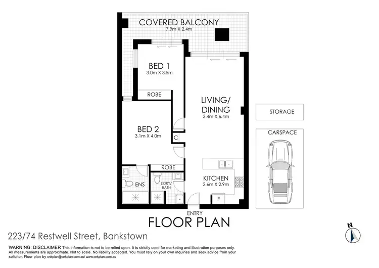 Floorplan of Homely apartment listing, 223/74 Restwell Street, Bankstown NSW 2200