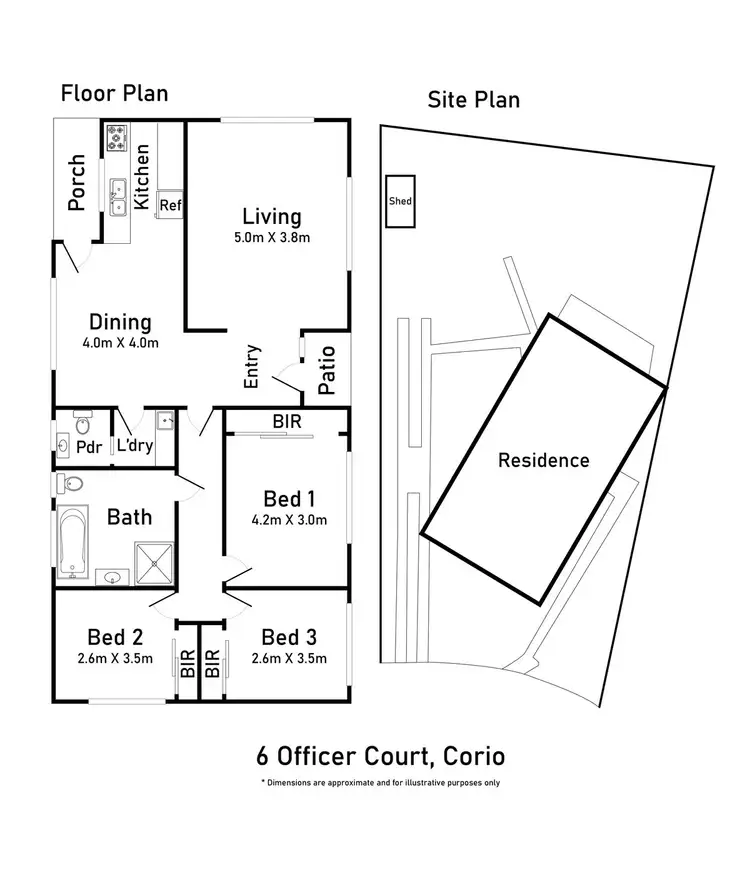 Floorplan of Homely house listing, 6 Officer Court, Corio VIC 3214