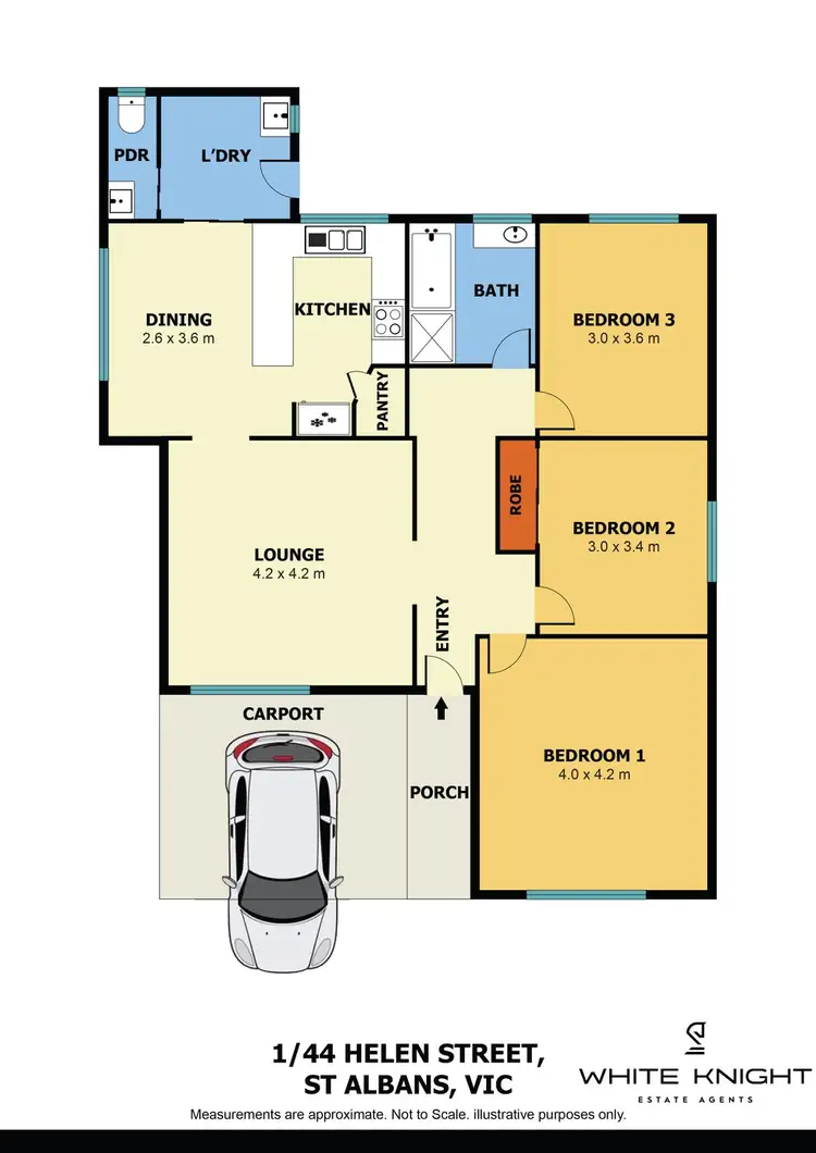 Floorplan of Homely unit listing, 1/44 Helen Street, St Albans VIC 3021