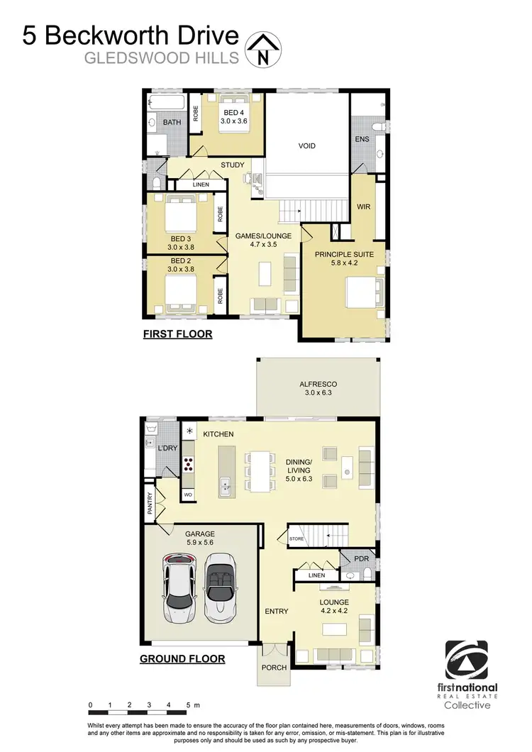 Floorplan of Homely house listing, 5 Beckworth Drive, Gledswood Hills NSW 2557